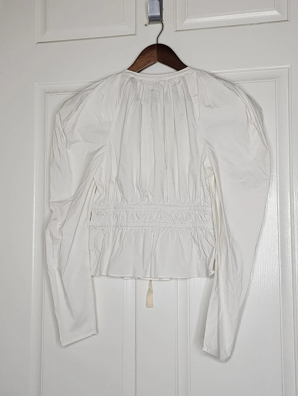 Ulla Johnson Edena Puff Sleeve Blouse Peplum Cotton Poplin - Size 6